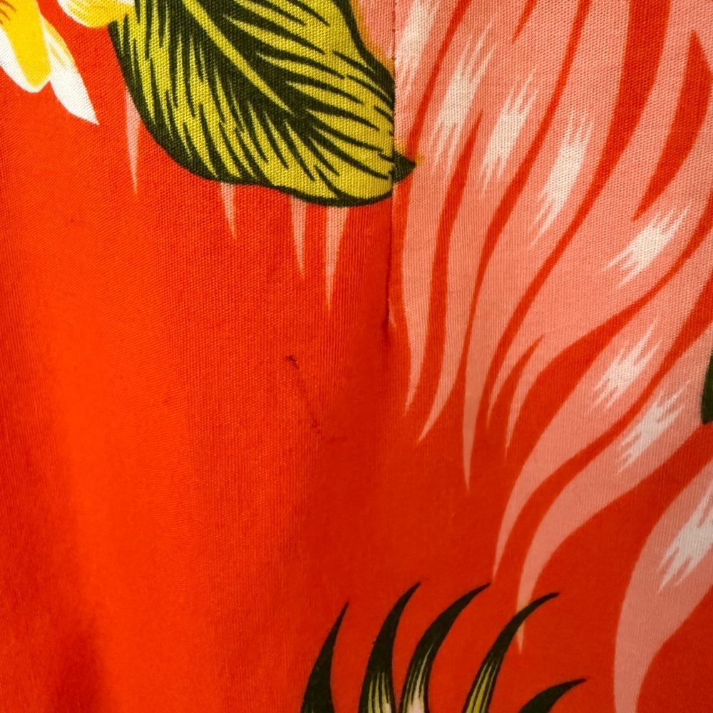 Vibrant Floral Orange Hawaiian MuuMuu Maxi Dress Size Large - Picture 9 of 11